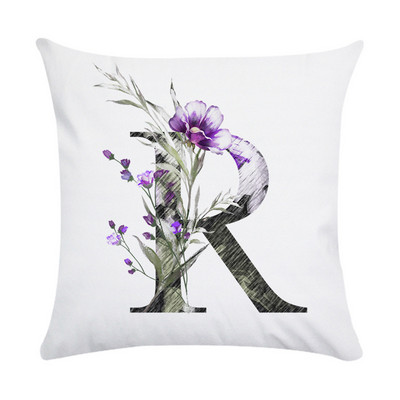 Husă de pernă de pluș din piele de piersică cu literă roz nordic