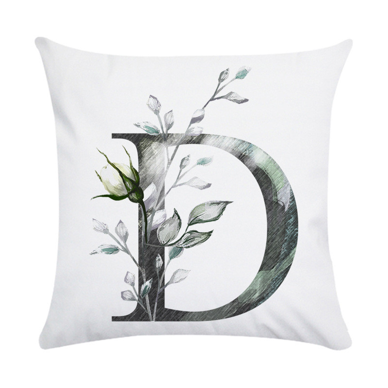 Husă de pernă de pluș din piele de piersică cu literă roz nordic