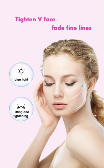 Масажор за лице LED светлинна терапия Звукова вибрация Премахване на бръчки Стягане на кожата Гореща студена терапия Грижа за кожата Инструмент за красота