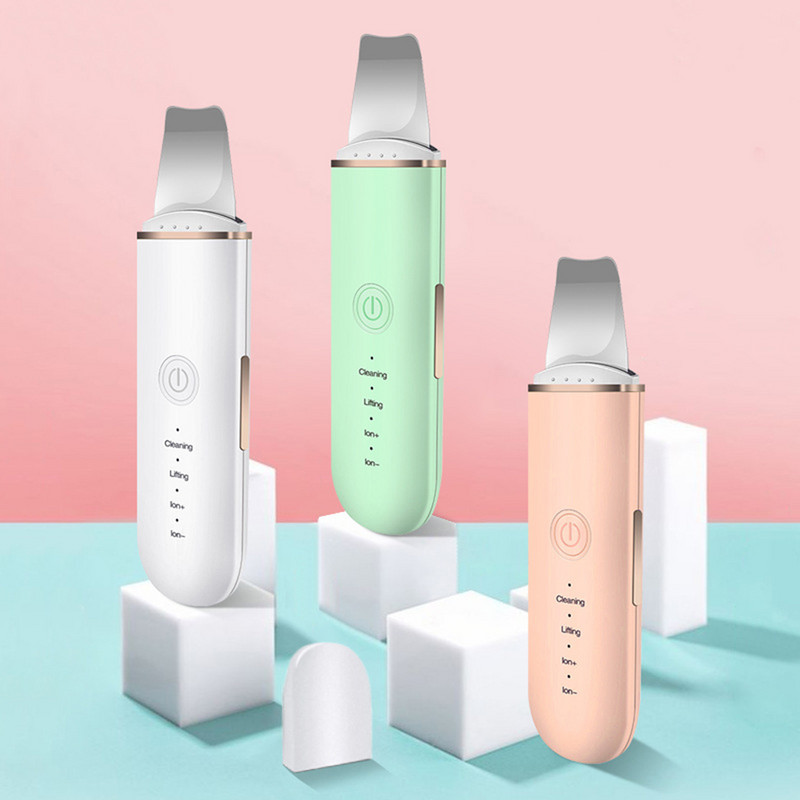 Ultrahangos bőrradír vibrációs arc spatula mitesszer eltávolító arcradír lapát Tiszta kavitációs peeling arc lifting