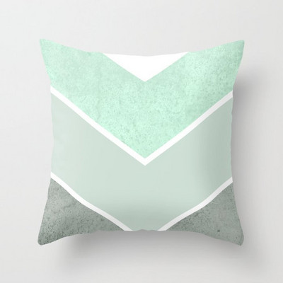 Față de pernă geometrică verde mentă Husă de pernă din fibră de poliester Pernă de canapea Husă de pernă decorativă pentru casă