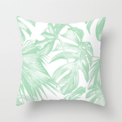 Față de pernă geometrică verde mentă Husă de pernă din fibră de poliester Pernă de canapea Husă de pernă decorativă pentru casă