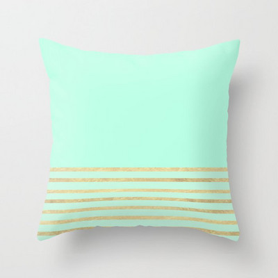 Față de pernă geometrică verde mentă Husă de pernă din fibră de poliester Pernă de canapea Husă de pernă decorativă pentru casă