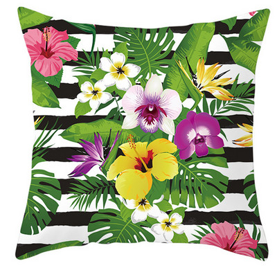 45x45cm Tropske biljke Cvjetovi Jastučnica Ljeto Zeleno lišće Ukrasna Moderna jastučnica Tropske biljke Jastučnica