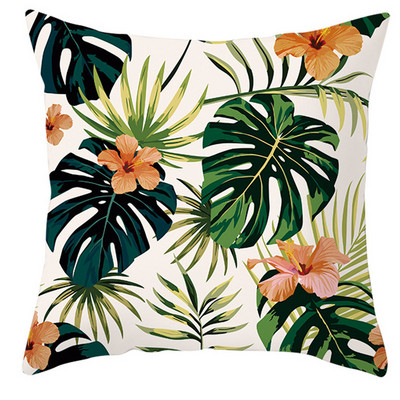 45x45cm Tropske biljke Cvjetovi Jastučnica Ljeto Zeleno lišće Ukrasna Moderna jastučnica Tropske biljke Jastučnica