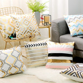 Geometry bronzinis pagalvėlės užvalkalas Medvilninis poliesteris Bohemiškas spausdintas namų dekoratyvinis pagalvių užvalkalas