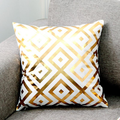 Geometry bronzinis pagalvėlės užvalkalas Medvilninis poliesteris Bohemiškas spausdintas namų dekoratyvinis pagalvių užvalkalas