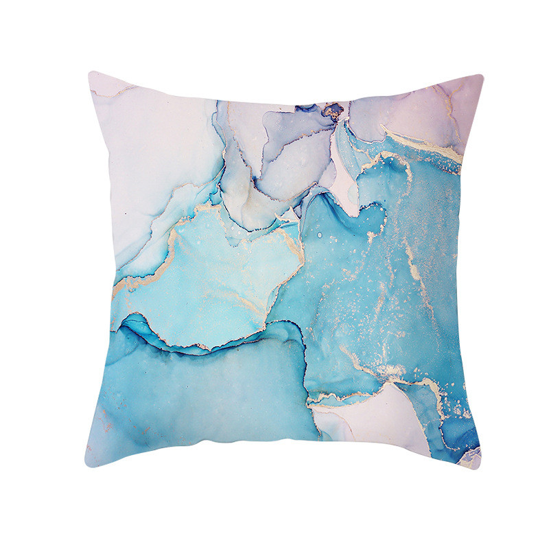 Lagana, luksuzna akvarel tinta, koža breskve, baršunasta jastučnica, jastučnica s mramornim uzorkom i zlatnim rubom, jastučnica za kućnu spavaću sobu