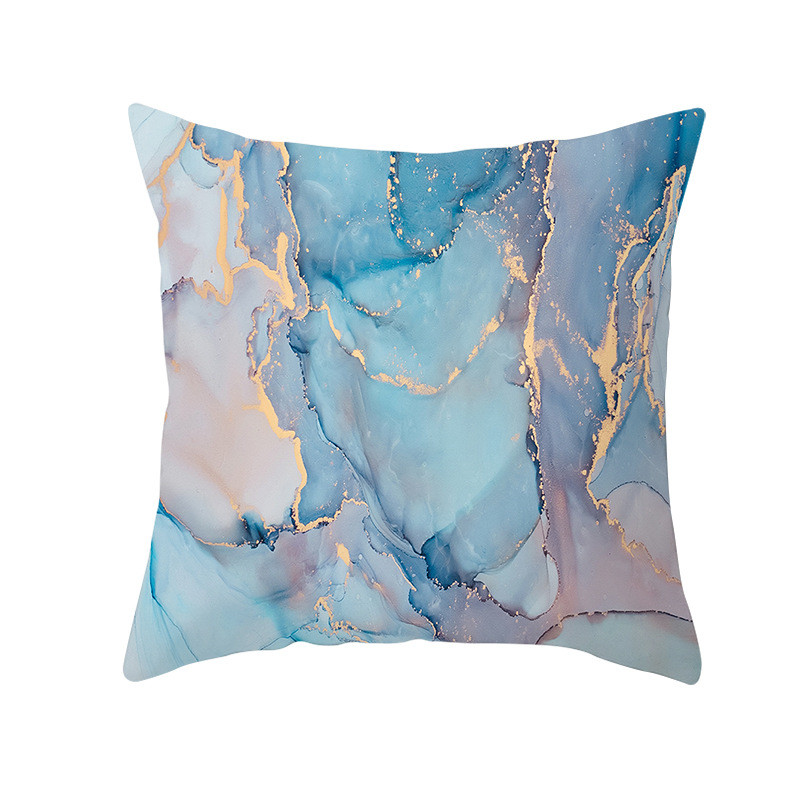 Lagana, luksuzna akvarel tinta, koža breskve, baršunasta jastučnica, jastučnica s mramornim uzorkom i zlatnim rubom, jastučnica za kućnu spavaću sobu