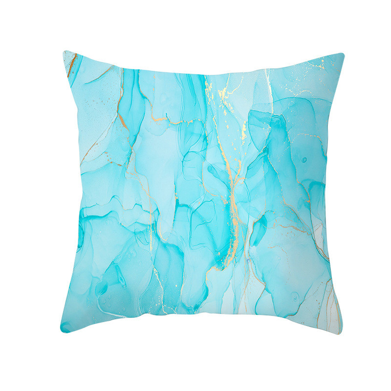 Lagana, luksuzna akvarel tinta, koža breskve, baršunasta jastučnica, jastučnica s mramornim uzorkom i zlatnim rubom, jastučnica za kućnu spavaću sobu