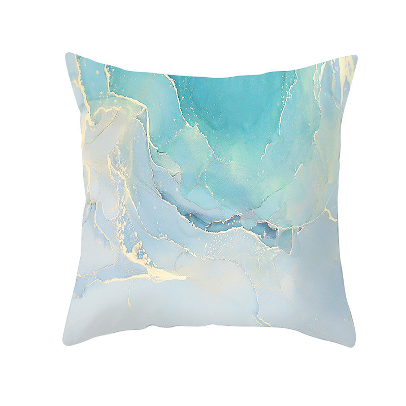 Lagana, luksuzna akvarel tinta, koža breskve, baršunasta jastučnica, jastučnica s mramornim uzorkom i zlatnim rubom, jastučnica za kućnu spavaću sobu