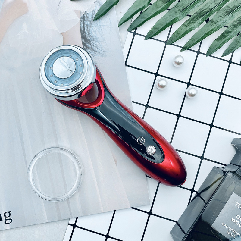 Ultrazvučni električni EMS lifting lica, grijanje, LED fotonska mezoterapija, uređaj protiv starenja kože, spa masažer za lice