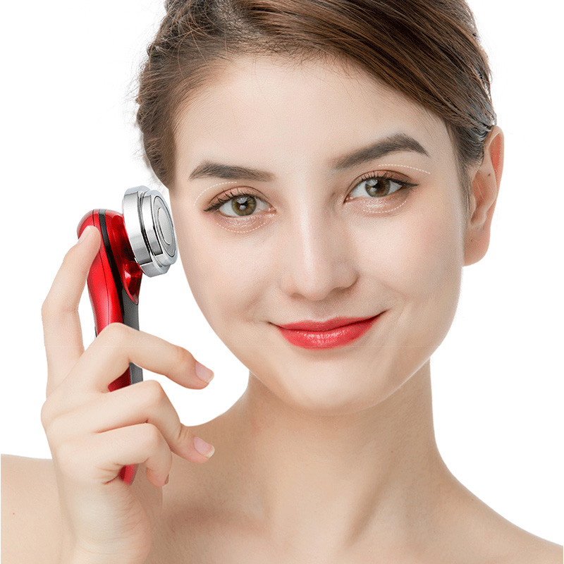 Ultrazvučni električni EMS lifting lica, grijanje, LED fotonska mezoterapija, uređaj protiv starenja kože, spa masažer za lice