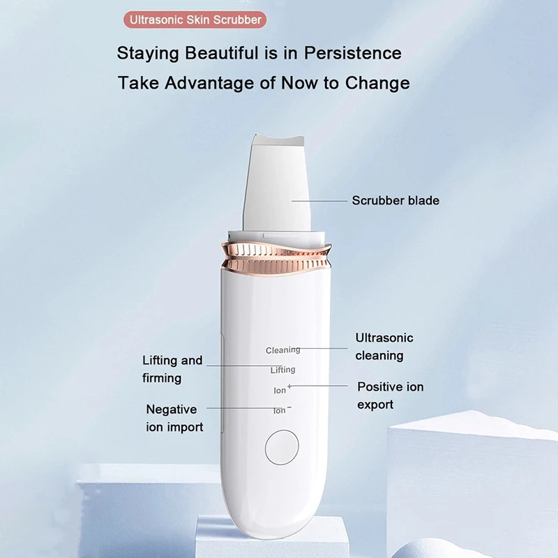 Sonic Skin Scrubber Sredstvo za čišćenje lica Ion Acne Blackhead Sonic Scraper Cleaner Sredstvo za uklanjanje mitesera EMS lifting piling