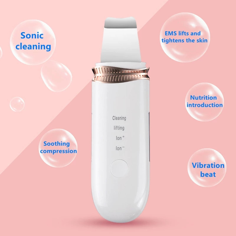 Sonic Skin Scrubber Sredstvo za čišćenje lica Ion Acne Blackhead Sonic Scraper Cleaner Sredstvo za uklanjanje mitesera EMS lifting piling