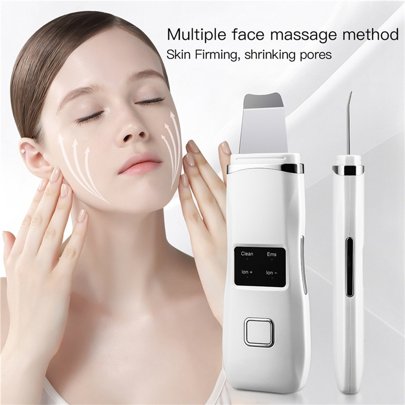 LED Photon Skin Scrubber Ultrazvučna vibracija Spatula za piling mrtve kože EMS pulsni masažer za lice Lopata za uklanjanje mitesera