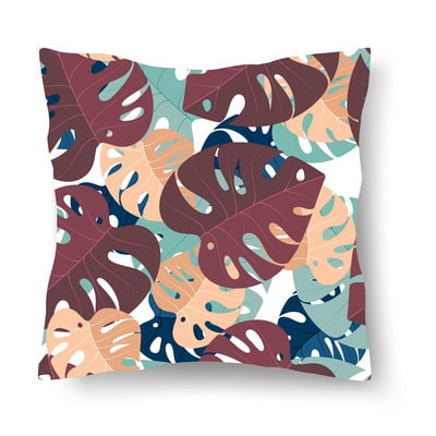 Jastučnica s uzorkom tropskog lišća, moderna jastučnica za sofu, 45*45 cm, poliester Ins stil, ukrasna jastučnica, kućni dekor