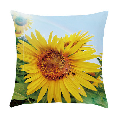 45x45cm Europska uljana slika Fotografija suncokreta Jastučnica od kože breskve Jastuk za kauč u automobilu Jastučnica Navlaka za jastuk