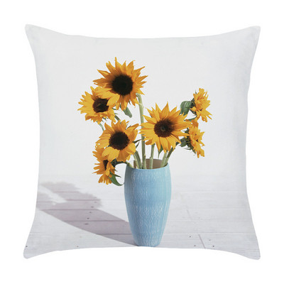 45x45cm Europska uljana slika Fotografija suncokreta Jastučnica od kože breskve Jastuk za kauč u automobilu Jastučnica Navlaka za jastuk