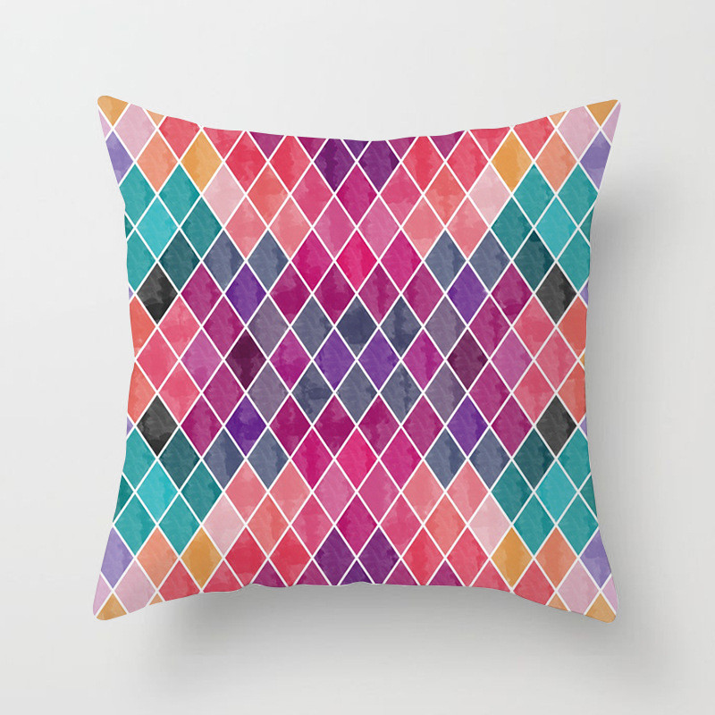 Jastučnice sa šarenim geometrijskim uzorkom Kućne ukrasne jastučnice Navlake za jastuke Karta Baršunasta jastučnica za kauč
