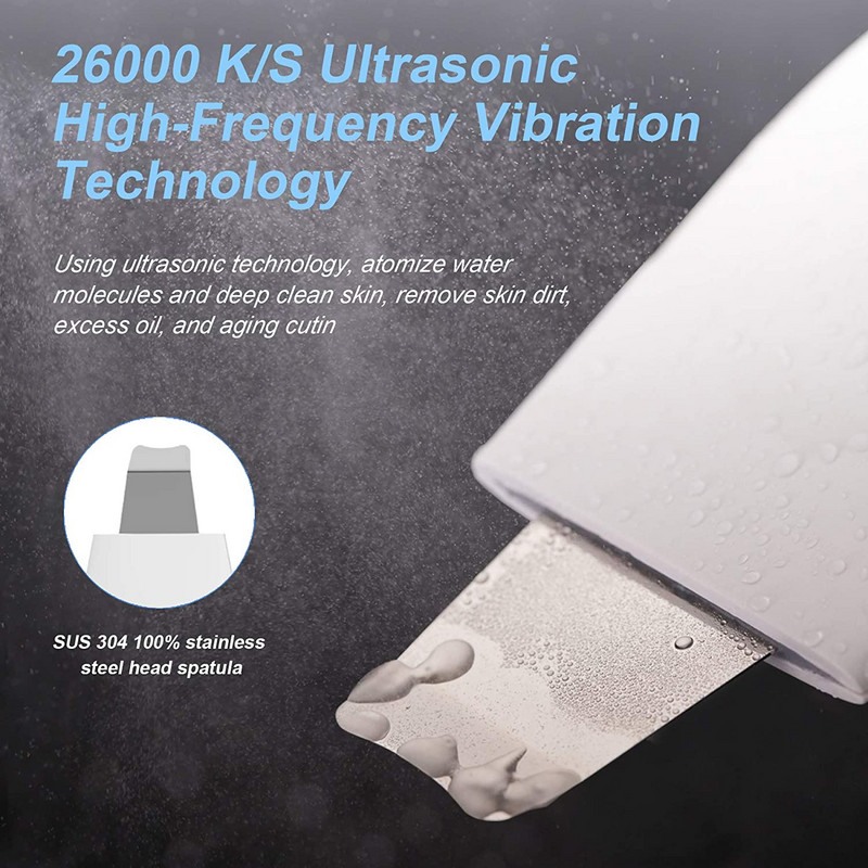 Skin Scrubber Ultrazvučni čistač lica Sredstvo za uklanjanje mitesera Ekstraktor Piling Alat za podizanje lica s 3 načina rada za dubinsko čišćenje