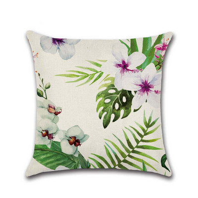 Tropske biljke Ukrasne jastučnice Flamingo Pamučna lanena jastučnica Cvijeće Jastučnica Kussensloop Almohada