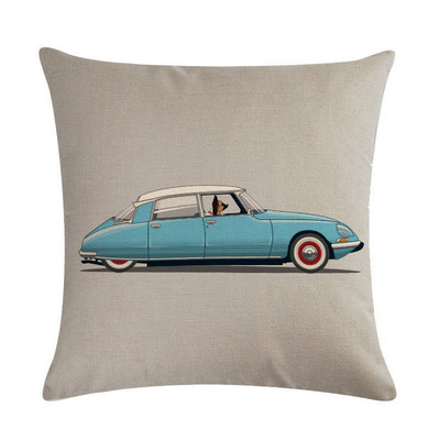 Vintage Car Series vászon párnahuzat Housse De Coussin párnahuzat Cojines Decorativos Para Sofá Home Decor