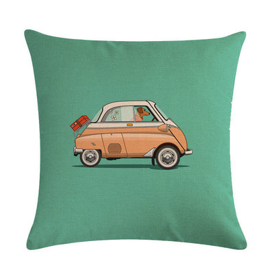 Vintage Car Series vászon párnahuzat Housse De Coussin párnahuzat Cojines Decorativos Para Sofá Home Decor