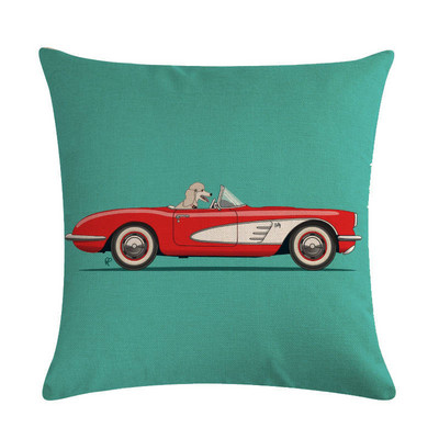 Vintage Car Series vászon párnahuzat Housse De Coussin párnahuzat Cojines Decorativos Para Sofá Home Decor