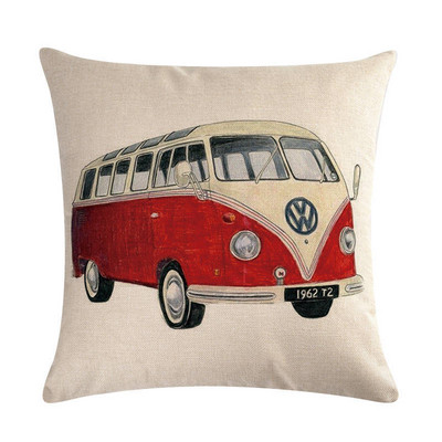 Vintage Car Series vászon párnahuzat Housse De Coussin párnahuzat Cojines Decorativos Para Sofá Home Decor