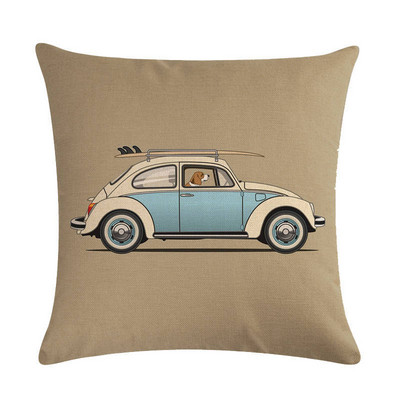 Vintage Car Series vászon párnahuzat Housse De Coussin párnahuzat Cojines Decorativos Para Sofá Home Decor