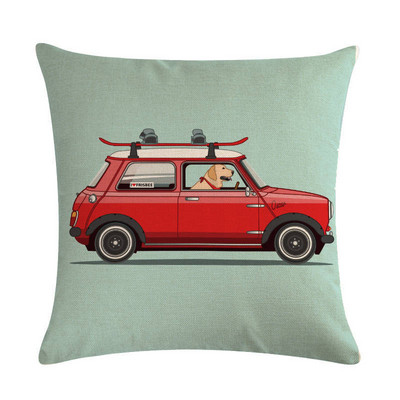 Vintage Car Series vászon párnahuzat Housse De Coussin párnahuzat Cojines Decorativos Para Sofá Home Decor