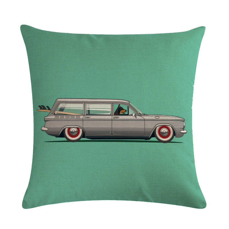 Vintage Car Series vászon párnahuzat Housse De Coussin párnahuzat Cojines Decorativos Para Sofá Home Decor