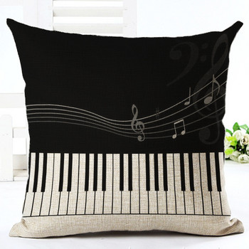 Творчески ретро стил Музикална нота Декорация на калъфка за възглавница Калъфка за възглавница Възглавница Пиано Китара Диван Декорация на калъфка за възглавница