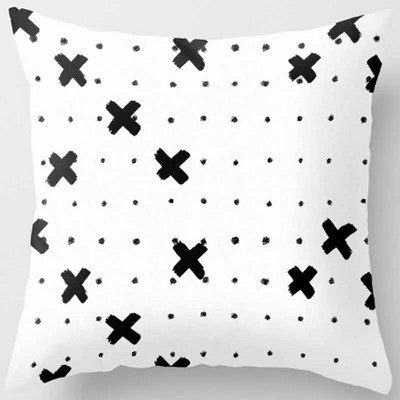 Fete de pernă cu model geometric din poliester Fashion Beauty Negru Alb Gri Fete de pernă pătrate Husă de pernă de înaltă calitate 45*45cm