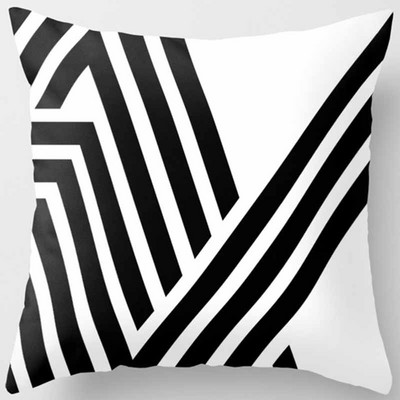 Fete de pernă cu model geometric din poliester Fashion Beauty Negru Alb Gri Fete de pernă pătrate Husă de pernă de înaltă calitate 45*45cm
