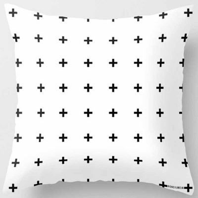 Fete de pernă cu model geometric din poliester Fashion Beauty Negru Alb Gri Fete de pernă pătrate Husă de pernă de înaltă calitate 45*45cm