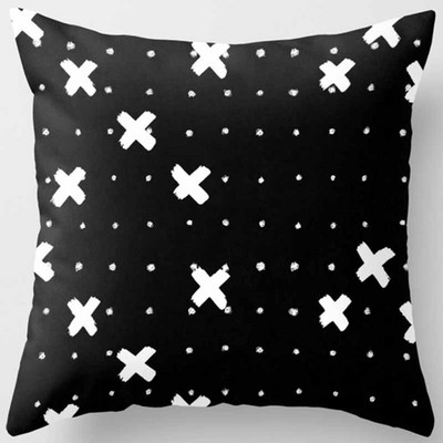Fete de pernă cu model geometric din poliester Fashion Beauty Negru Alb Gri Fete de pernă pătrate Husă de pernă de înaltă calitate 45*45cm