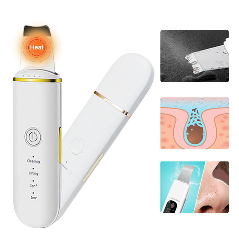 Ultrahangos bőrradír arc ion tisztító vibráló spatula mitesszer pattanásos hámlasztó arc lifting gép