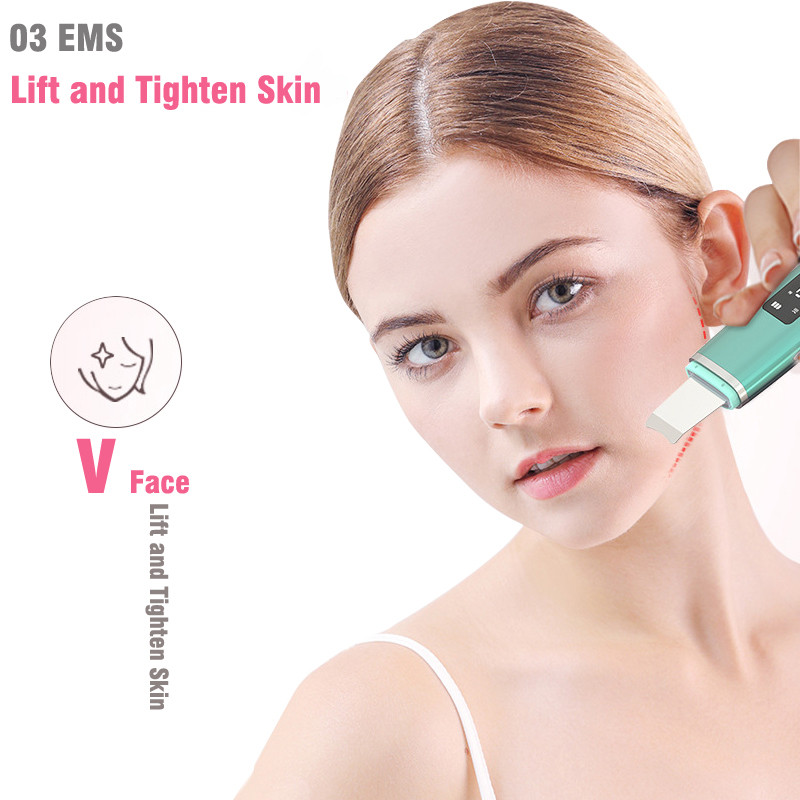Ultrahangos bőrradír mély arctisztító gép peeling lapát arc pórustisztító arc spatula bőrradír lifting gép