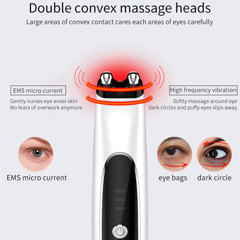 EMS mikrosrovės veido prietaisas elektrinis vibracinis akių masažuoklis nuo raukšlių LED odos atjauninimo aparatas Veido kaklo odai lygi
