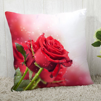 Калъфка за възглавница с цветя Червена роза Персонализирайте калъфка за възглавница Модерна домашна декоративна калъфка за всекидневна 45X45cm,40X40cm A2020.4.29