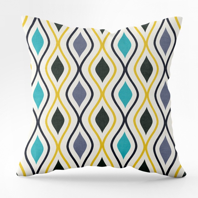 45X45CM Nordic Geometric Print párnahuzat őszibarack bőr ülőgarnitúra derékpárna háttámla párnahuzat