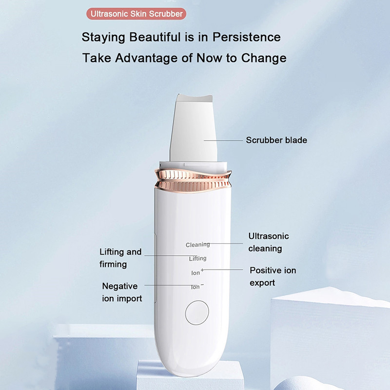 Peeling Lapát tisztító Ultrahangos bőrradír mitesszer akne mérő Ultrahangos peeling lapát tisztító arckaparó EMS Lifter
