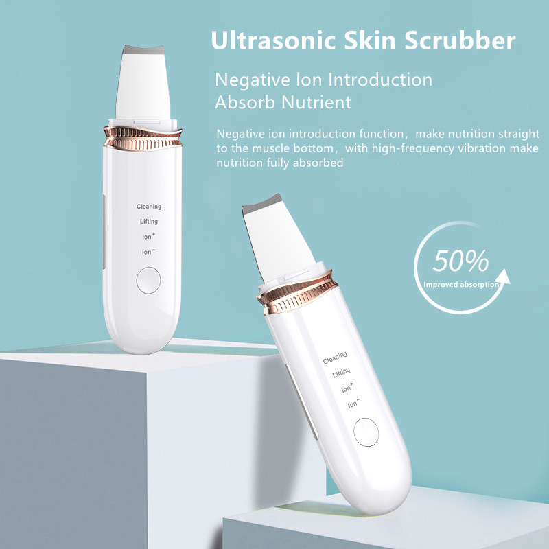 Peeling Lapát tisztító Ultrahangos bőrradír mitesszer akne mérő Ultrahangos peeling lapát tisztító arckaparó EMS Lifter