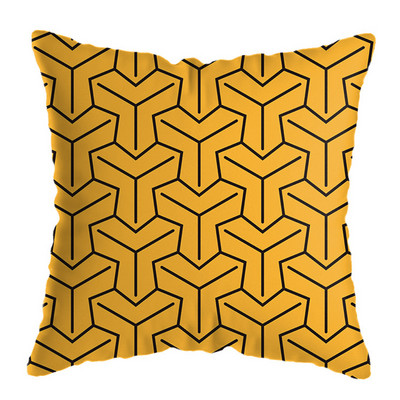 45X45CM Husă de pernă galbenă de înaltă calitate, cu frunze de ananas, husă de pernă de pluș pentru pernă de decorare interioară
