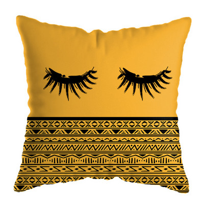 45X45CM Husă de pernă galbenă de înaltă calitate, cu frunze de ananas, husă de pernă de pluș pentru pernă de decorare interioară