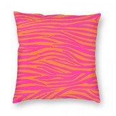 Rózsaszín és narancssárga Zebra csíkos Párnahuzat Nyomtatás Poliészter párnahuzat Dekorációk Díszpárnahuzat Home Square 45*45