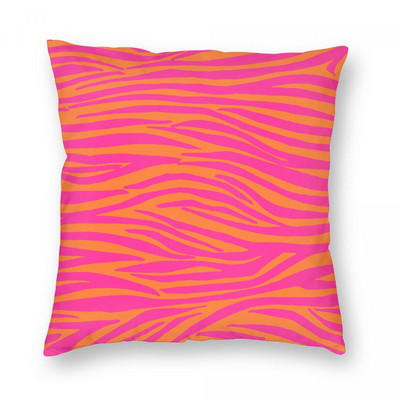 Rózsaszín és narancssárga Zebra csíkos Párnahuzat Nyomtatás Poliészter párnahuzat Dekorációk Díszpárnahuzat Home Square 45*45