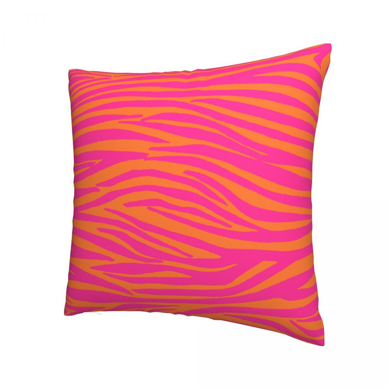 Rózsaszín és narancssárga Zebra csíkos Párnahuzat Nyomtatás Poliészter párnahuzat Dekorációk Díszpárnahuzat Home Square 45*45